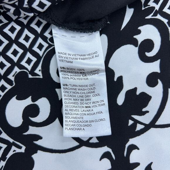 Chicos Womens Size 0 US 4 Pants Geometric Print Wide Leg Pull On Black TINY FLAW - Picture 12 of 15